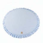 Round Play Mat With a Frill - Baby Blue Velvet