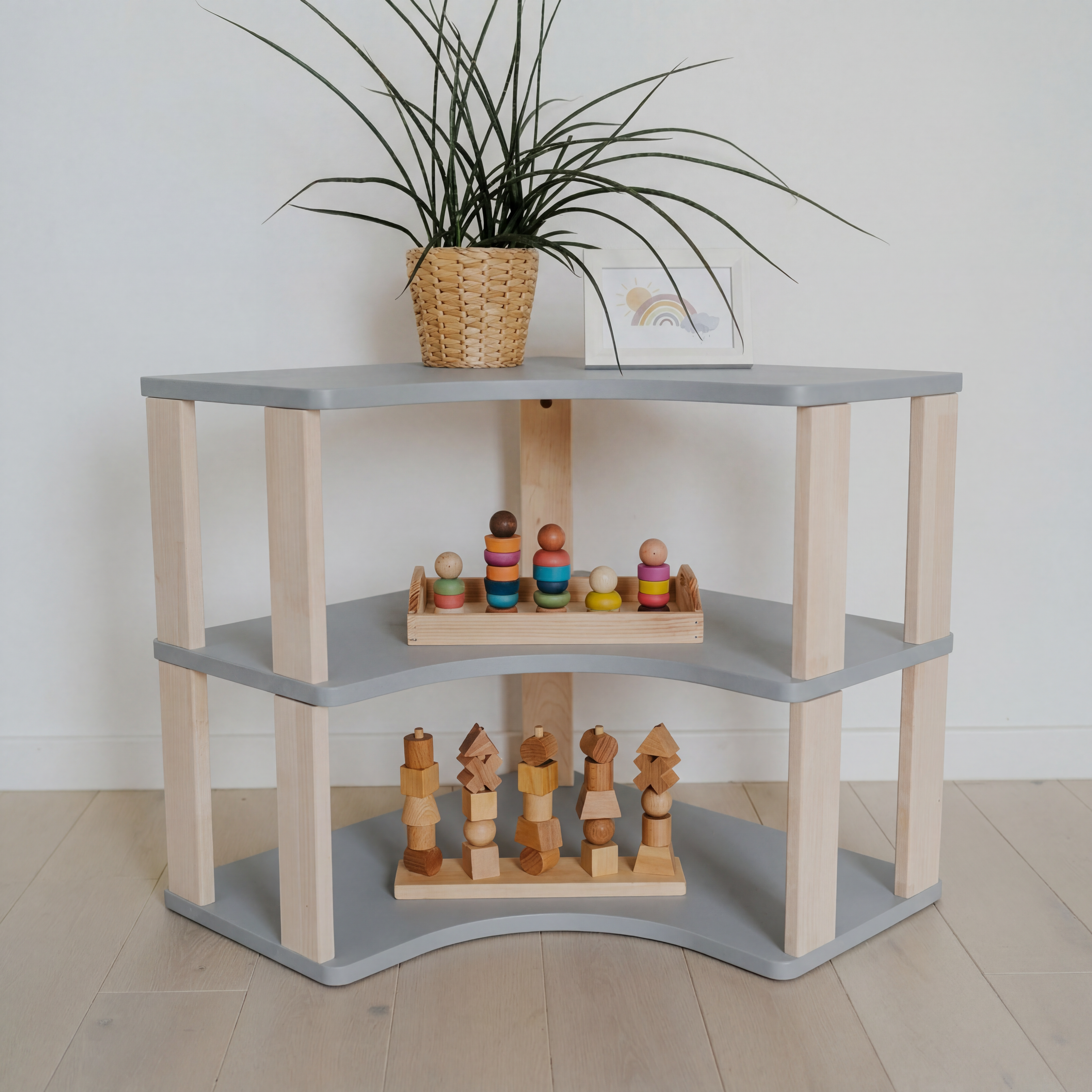Montessori lentyna KAMPINĖ (3 lentynų)