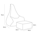 Tearo: Bean Bag + Footrest for Little Loungers - Taupe