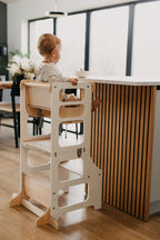 3 in 1 Montessori bokštelis – staliukas su maitinimo kėdute