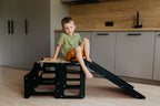 2 in 1 Montessori bokštelis – staliukas su čiuožykla