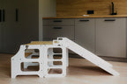 2 in 1 Montessori bokštelis – staliukas su čiuožykla